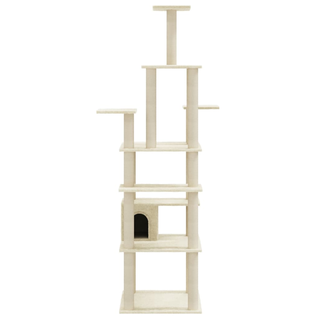 Kratzbaum mit Sisal-Kratzsäulen Creme 183 cm - Premium Kratzbäume  - Just €101.02! Shop now at homesales4u