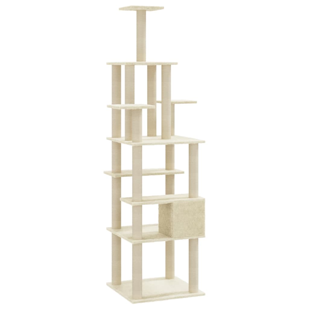 Kratzbaum mit Sisal-Kratzsäulen Creme 183 cm - Premium Kratzbäume  - Just €101.02! Shop now at homesales4u
