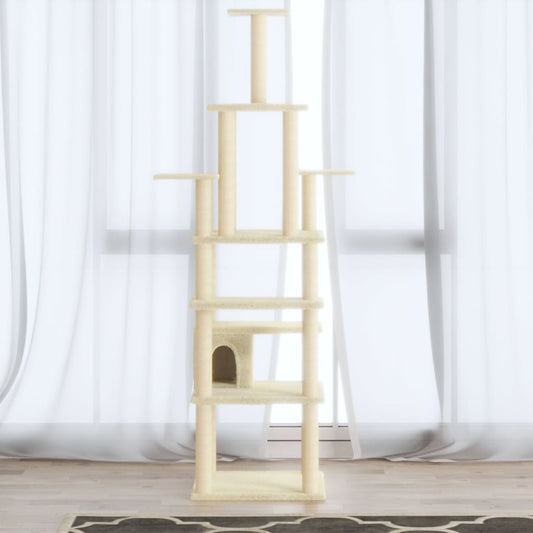 Kratzbaum mit Sisal-Kratzsäulen Creme 183 cm - Premium Kratzbäume  - Just €101.02! Shop now at homesales4u