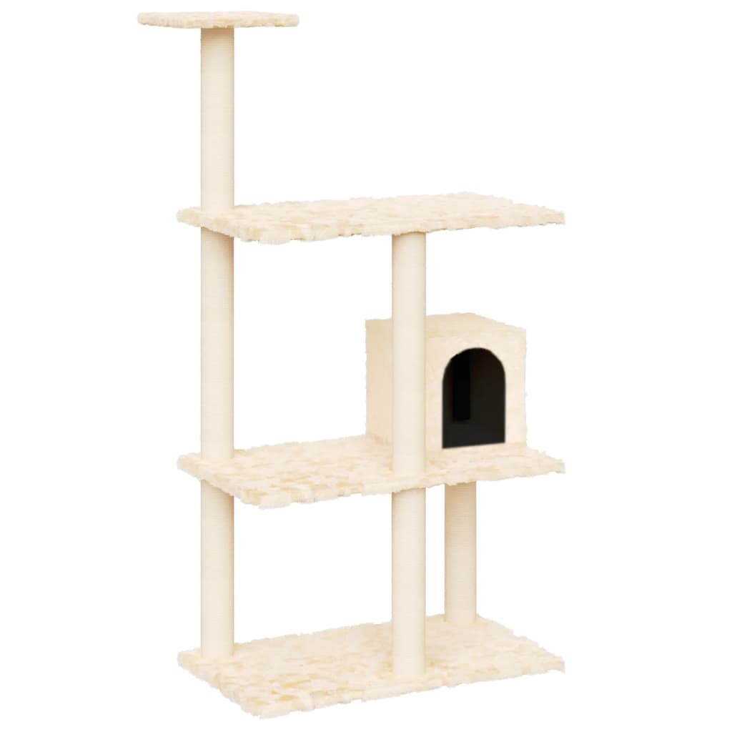 Kratzbaum mit Sisal-Kratzsäulen Creme 119 cm - Premium Kratzbäume  - Just €56.08! Shop now at homesales4u