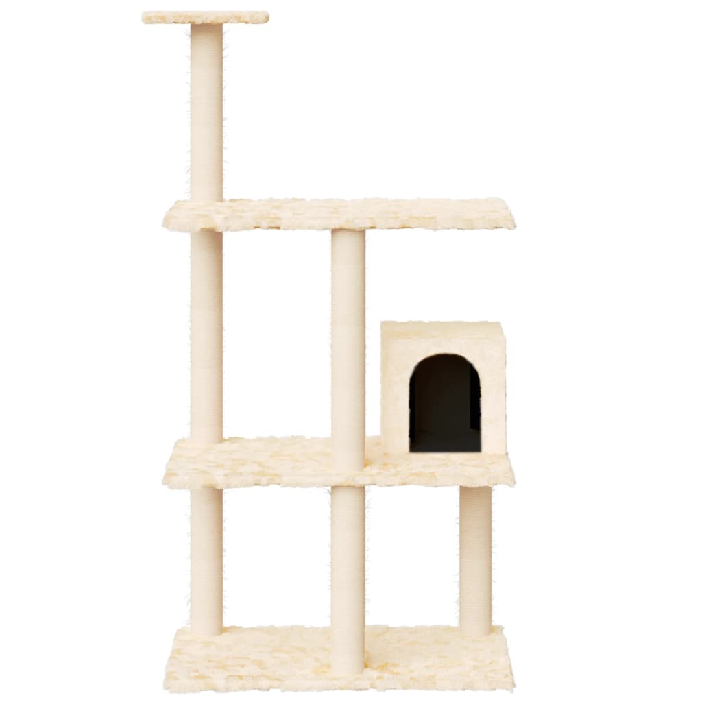 Kratzbaum mit Sisal-Kratzsäulen Creme 119 cm - Premium Kratzbäume  - Just €56.08! Shop now at homesales4u