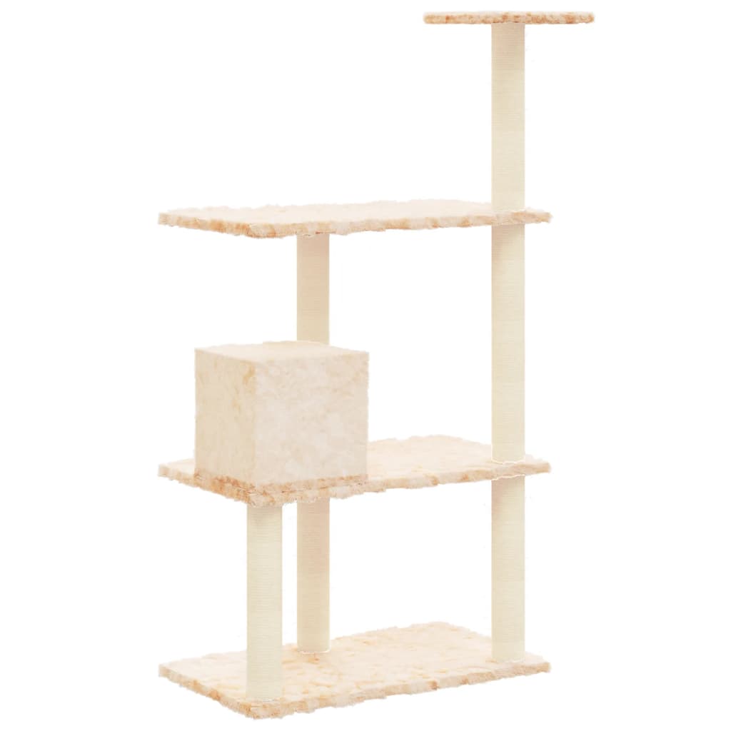 Kratzbaum mit Sisal-Kratzsäulen Creme 119 cm - Premium Kratzbäume  - Just €56.08! Shop now at homesales4u
