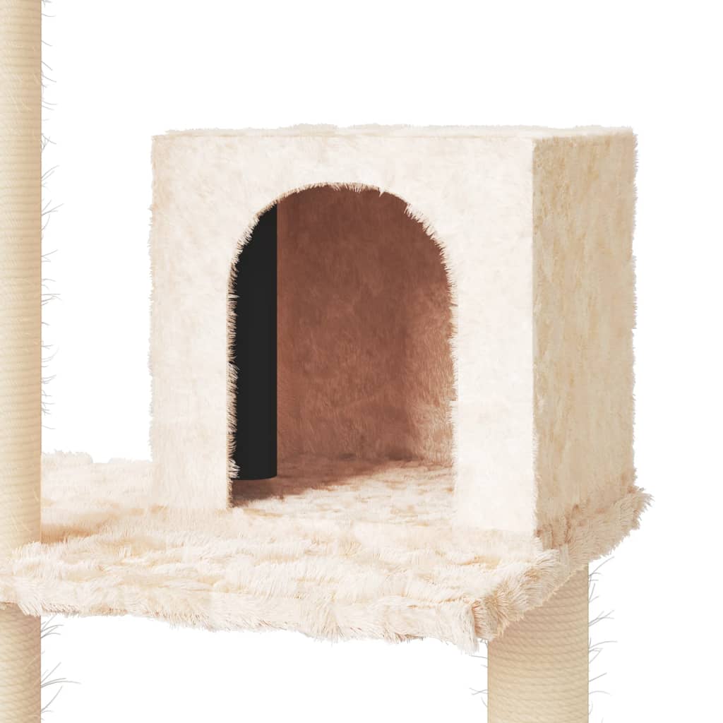 Kratzbaum mit Sisal-Kratzsäulen Creme 119 cm - Premium Kratzbäume  - Just €56.08! Shop now at homesales4u
