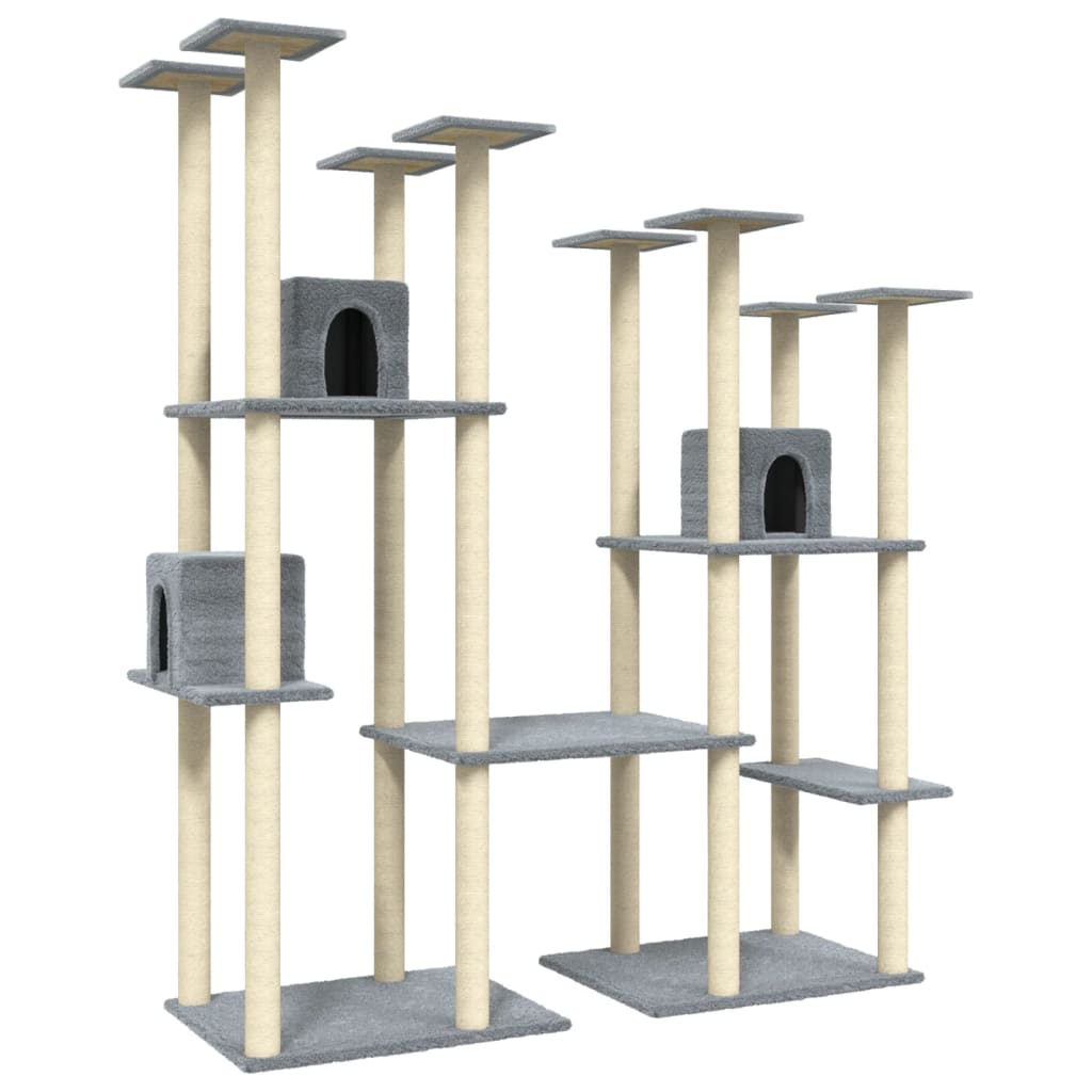Kratzbaum mit Sisal-Kratzsäulen Hellgrau 174 cm - Premium Kratzbäume  - Just €170.12! Shop now at homesales4u