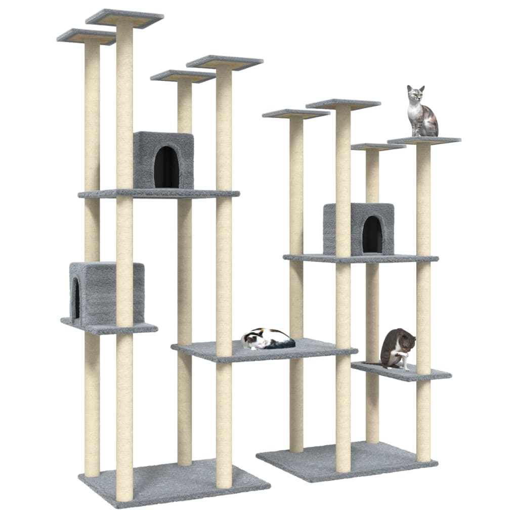 Kratzbaum mit Sisal-Kratzsäulen Hellgrau 174 cm - Premium Kratzbäume  - Just €170.12! Shop now at homesales4u