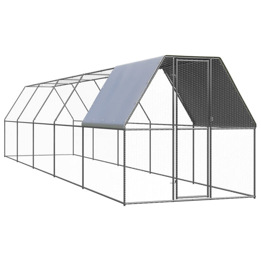 Outdoor-Hühnerkäfig 2x10x2 m Verzinkter Stahl - Premium Lebensräume & Gehege für Kleintiere  - Just €600.24! Shop now at homesales4u