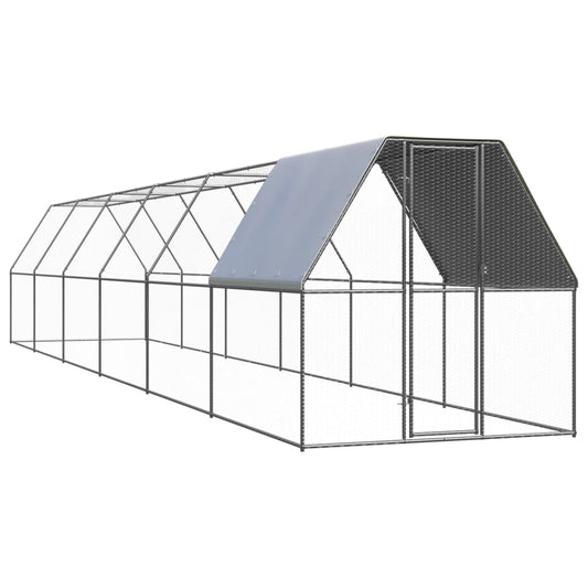 Outdoor-Hühnerkäfig 2x12x2 m Verzinkter Stahl - Premium Lebensräume & Gehege für Kleintiere  - Just €688.62! Shop now at homesales4u