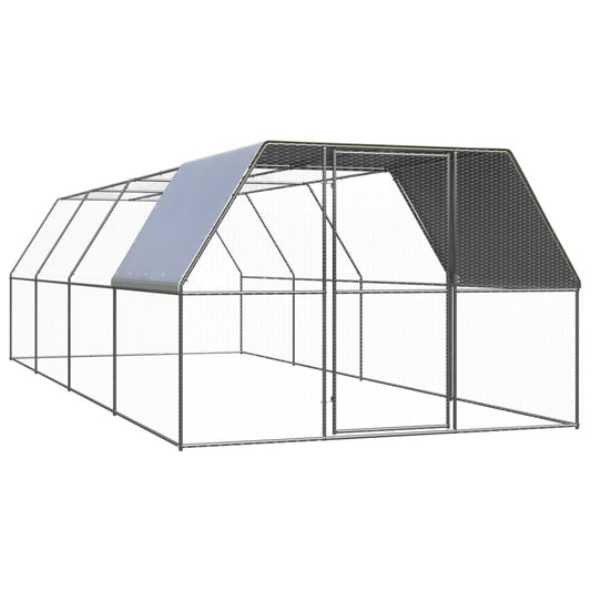 Outdoor-Hühnerkäfig 3x8x2 m Verzinkter Stahl - Premium Lebensräume & Gehege für Kleintiere  - Just €620.89! Shop now at homesales4u