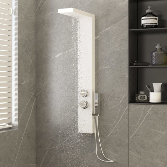 Duschpaneel-System Aluminium Weiß - Premium Badewannen- & Duschdüsen  - Just €172.59! Shop now at homesales4u