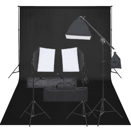 Fotostudio-Set mit Beleuchtung und Hintergrund - Premium Studioscheinwerfer & -blitzgeräte  - Just €345.97! Shop now at homesales4u