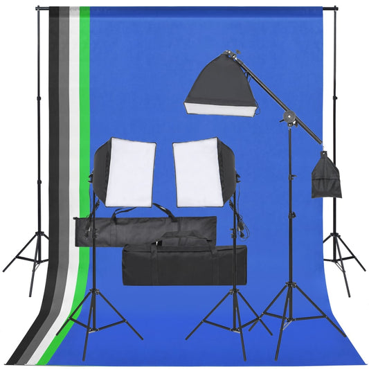 Fotostudio-Set mit Beleuchtung und Hintergrund - Premium Studioscheinwerfer & -blitzgeräte  - Just €300.43! Shop now at homesales4u