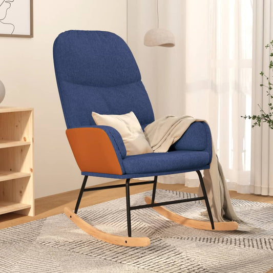 Schaukelstuhl Blau Stoff - Premium Schaukelstühle  - Just €139.32! Shop now at homesales4u