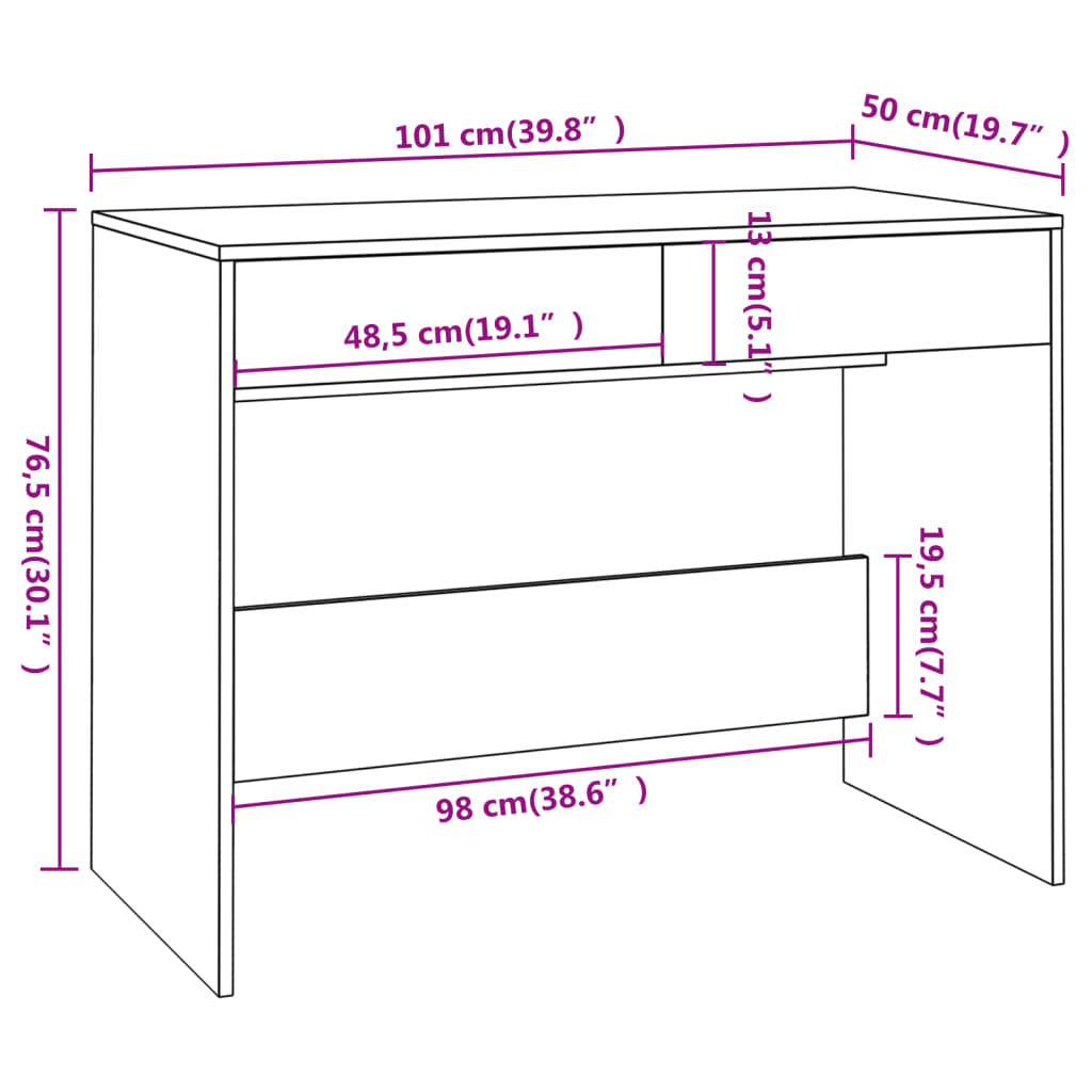 Schreibtisch Schwarz 101x50x76,5 cm Holzwerkstoff - Premium Schreibtische  - Just €110.76! Shop now at homesales4u