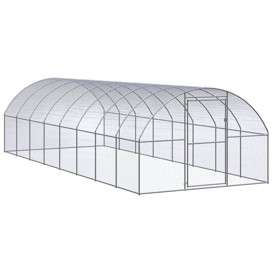 Outdoor-Hühnerstall 3x8x2 m Verzinkter Stahl - Premium Lebensräume & Gehege für Kleintiere  - Just €628.62! Shop now at homesales4u