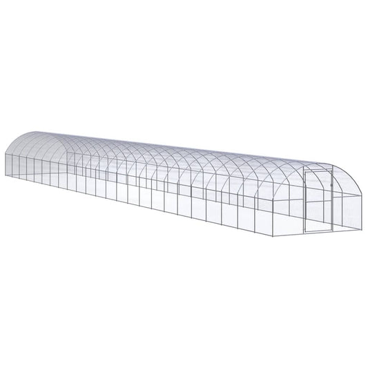 Outdoor-Hühnerstall 3x24x2 m Verzinkter Stahl - Premium Lebensräume & Gehege für Kleintiere  - Just €1779.92! Shop now at homesales4u