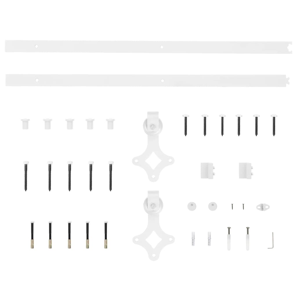 Schiebetürbeschlag 200 cm Stahl Weiß - Premium Türbeschläge & -klingeln  - Just €85.45! Shop now at homesales4u