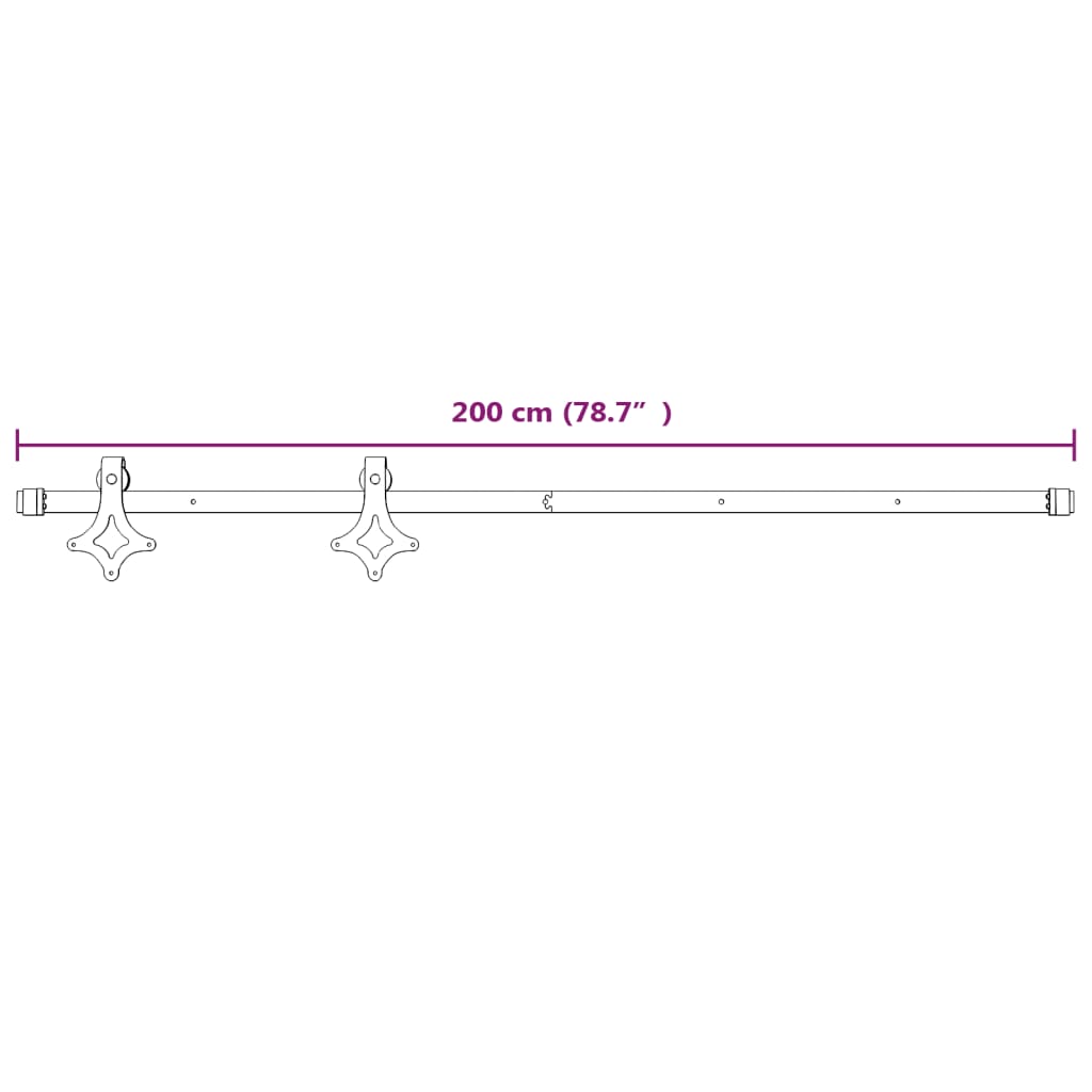 Schiebetürbeschlag 200 cm Stahl Weiß - Premium Türbeschläge & -klingeln  - Just €85.45! Shop now at homesales4u