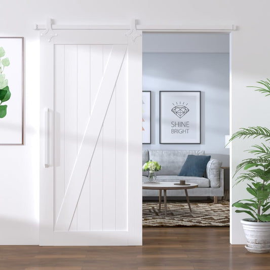 Schiebetürbeschlag 200 cm Stahl Weiß - Premium Türbeschläge & -klingeln  - Just €85.45! Shop now at homesales4u