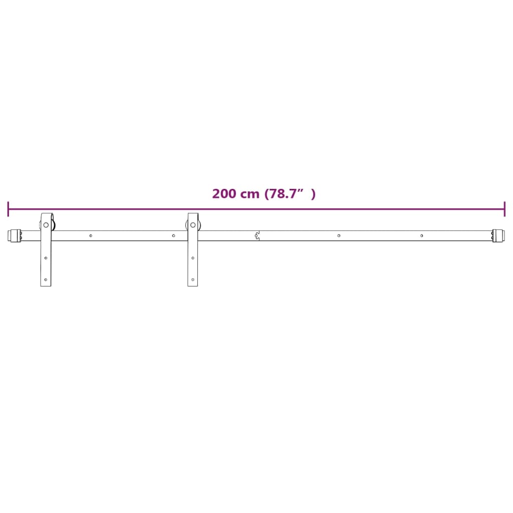 Schiebetürbeschlag 200 cm Stahl Weiß - Premium Türbeschläge & -klingeln  - Just €88.46! Shop now at homesales4u