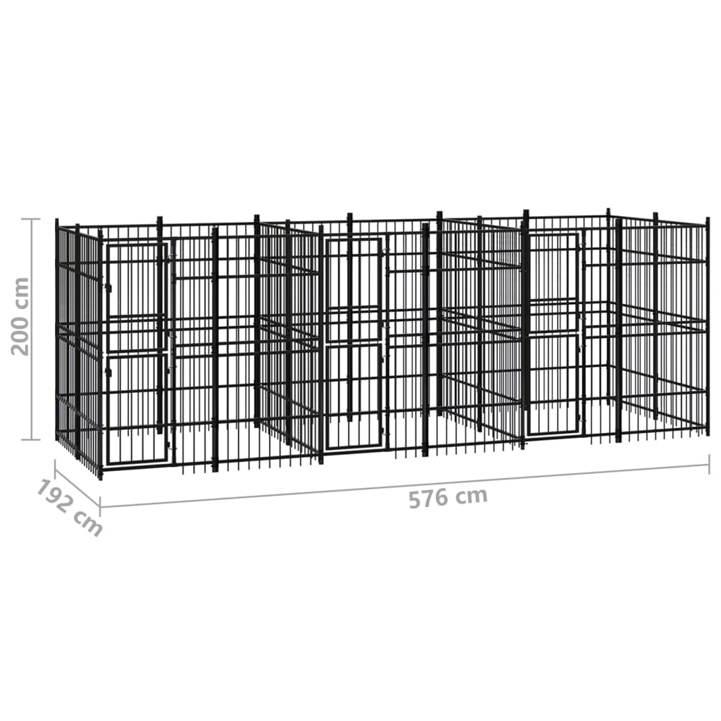 Outdoor-Hundezwinger Stahl 11,06 m² - Premium Hundezwinger & -ausläufe  - Just €1443.67! Shop now at homesales4u