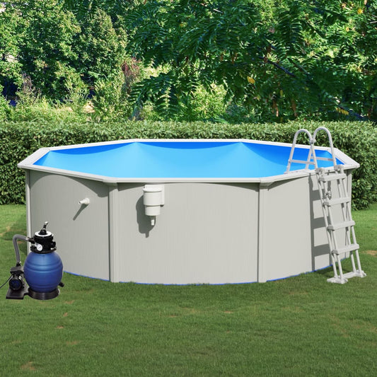 Pool mit Sandfilterpumpe und Leiter 460x120 cm - Premium Pools  - Just €1648.20! Shop now at homesales4u
