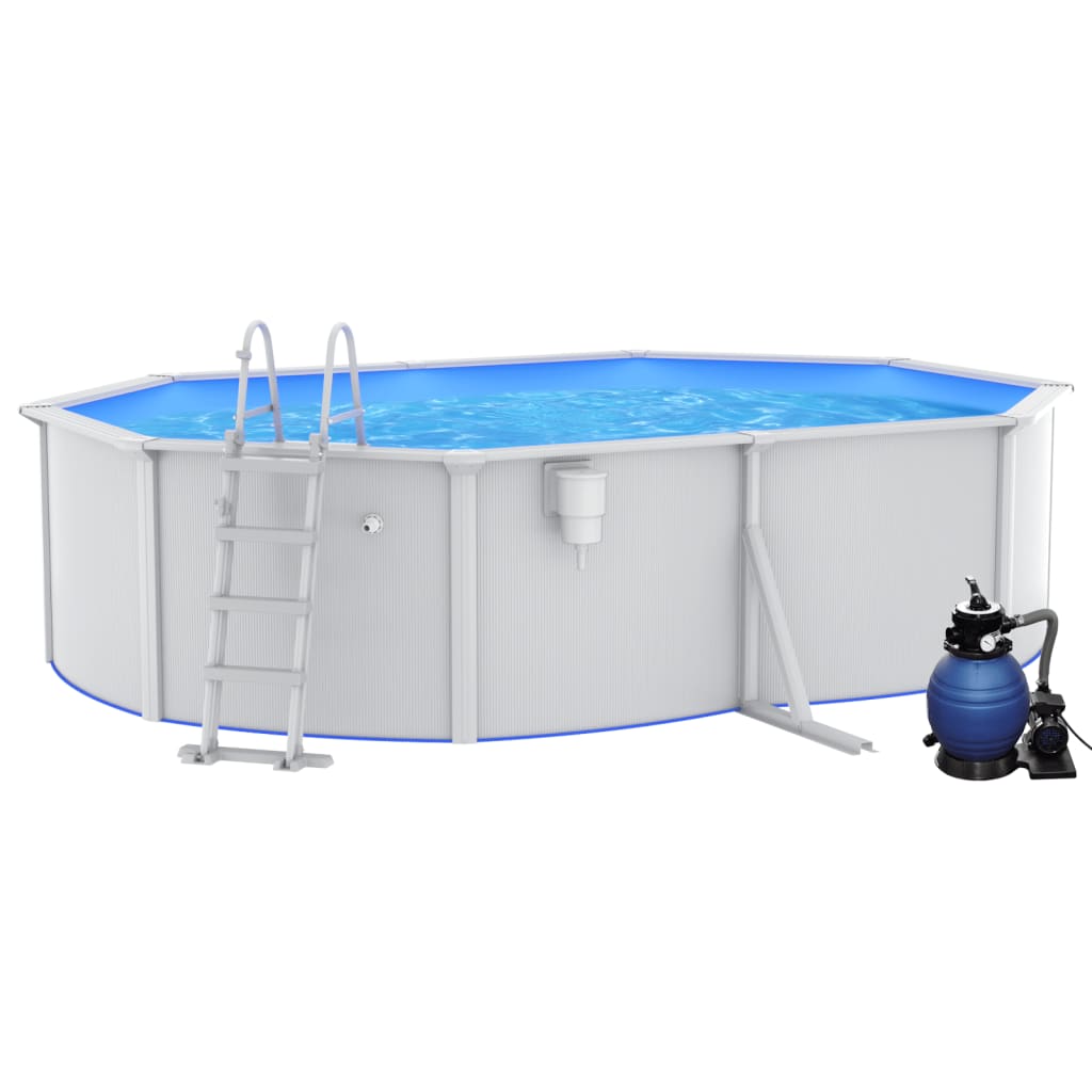 Pool mit Sandfilterpumpe und Leiter 490x360x120 cm - Premium Pools  - Just €2148.13! Shop now at homesales4u
