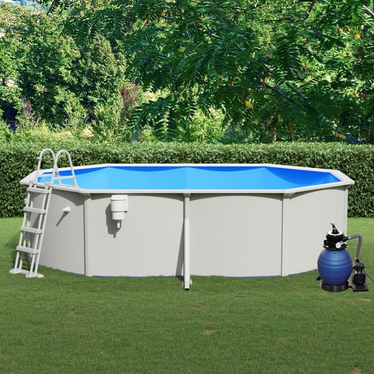 Pool mit Sandfilterpumpe und Leiter 490x360x120 cm - Premium Pools  - Just €2148.13! Shop now at homesales4u