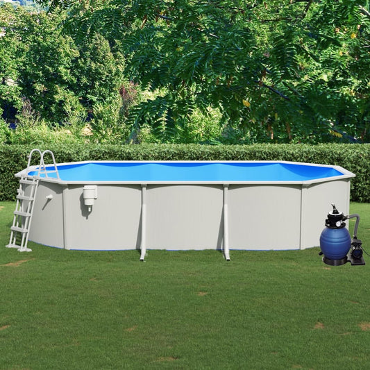 Pool mit Sandfilterpumpe und Leiter 610x360x120 cm - Premium Pools  - Just €2351! Shop now at homesales4u