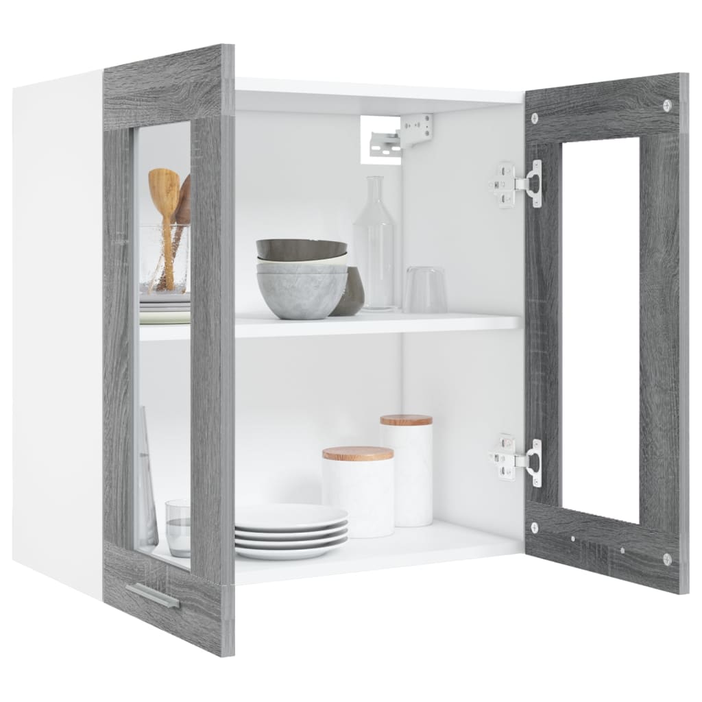 Hängeschrank Lyon Glas Grau Sonoma 60x31x60 cm Holzwerkstoff - Premium Küchenschränke  - Just €63.23! Shop now at homesales4u