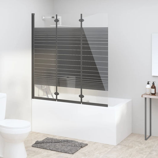 Badewannenfaltwand 3-teilig 130x130 cm ESG Schwarz - Premium Duschkabinen & -türen  - Just €228.95! Shop now at homesales4u