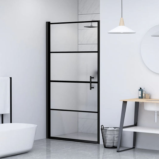 Duschtür 81x195 cm Halbmatt Hartglas Schwarz - Premium Duschkabinen & -türen  - Just €259.04! Shop now at homesales4u