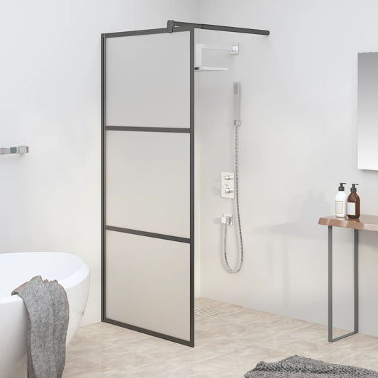 Duschwand für Walk-In Dusche 90x195 cm ESG Mattiert Schwarz - Premium Duschwände  - Just €246.28! Shop now at homesales4u
