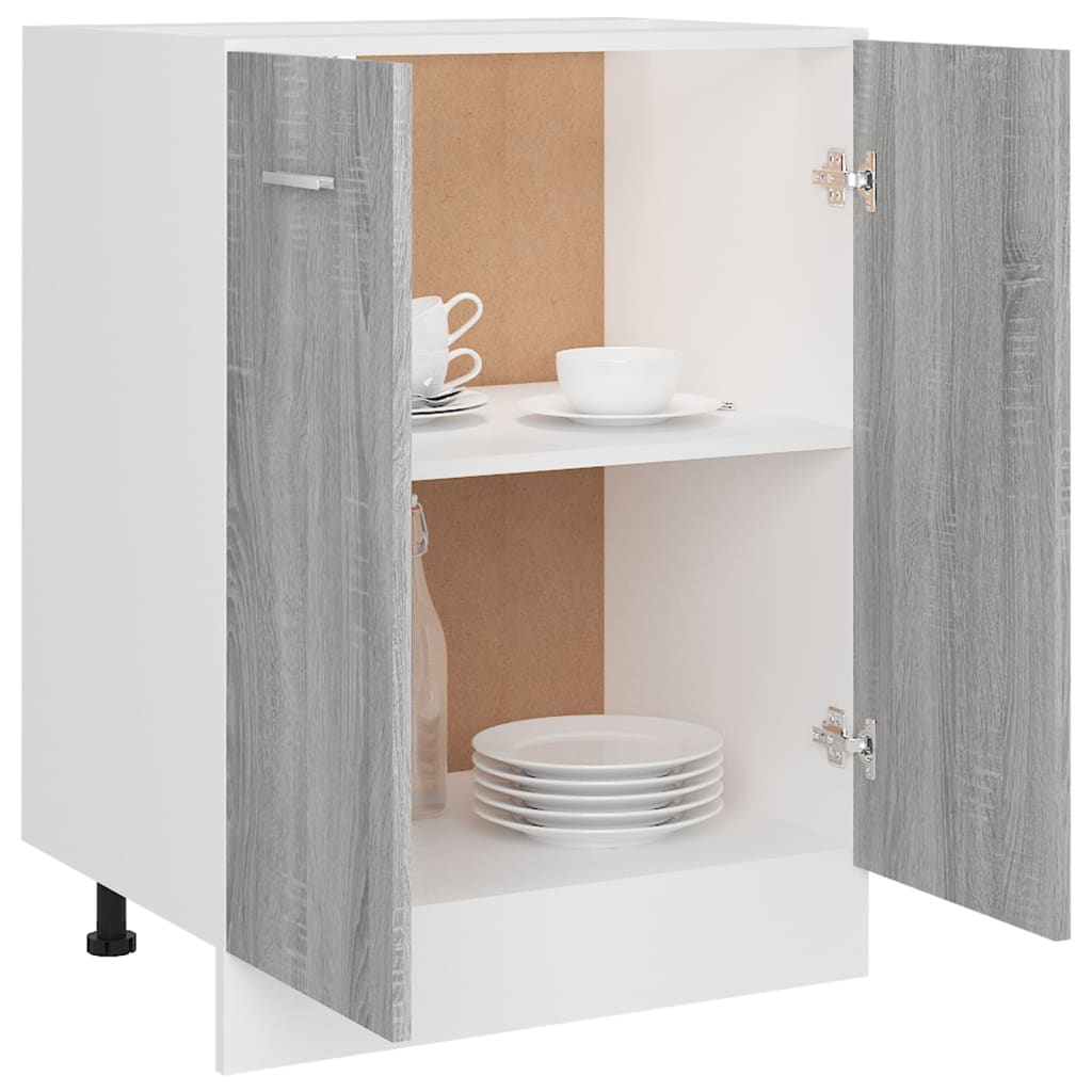 Unterschrank Lyon Grau Sonoma 60x46x81,5 cm Holzwerkstoff - Premium Küchenschränke  - Just €91! Shop now at homesales4u