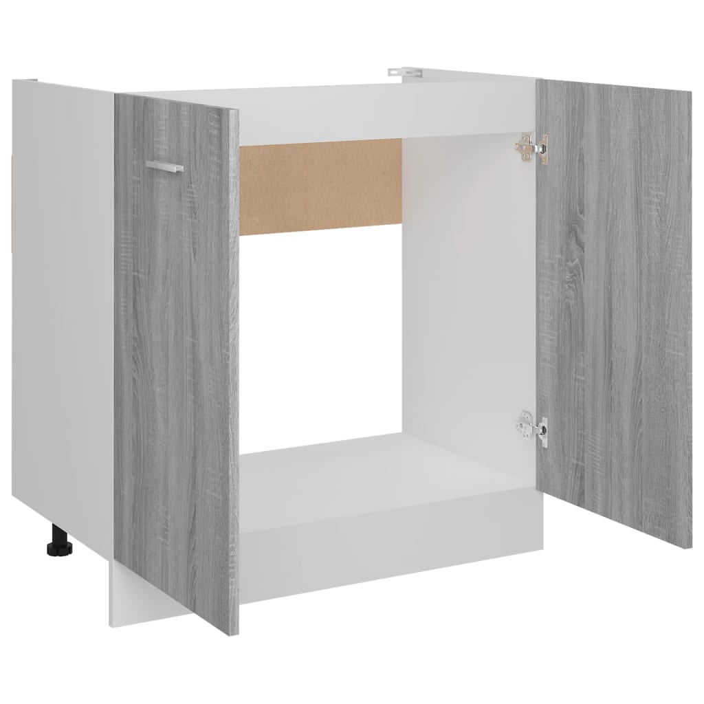 Spülenunterschrank Lyon Grau Sonoma 80x46x81,5 cm Holzwerkstoff - Premium Küchenschränke  - Just €90.13! Shop now at homesales4u