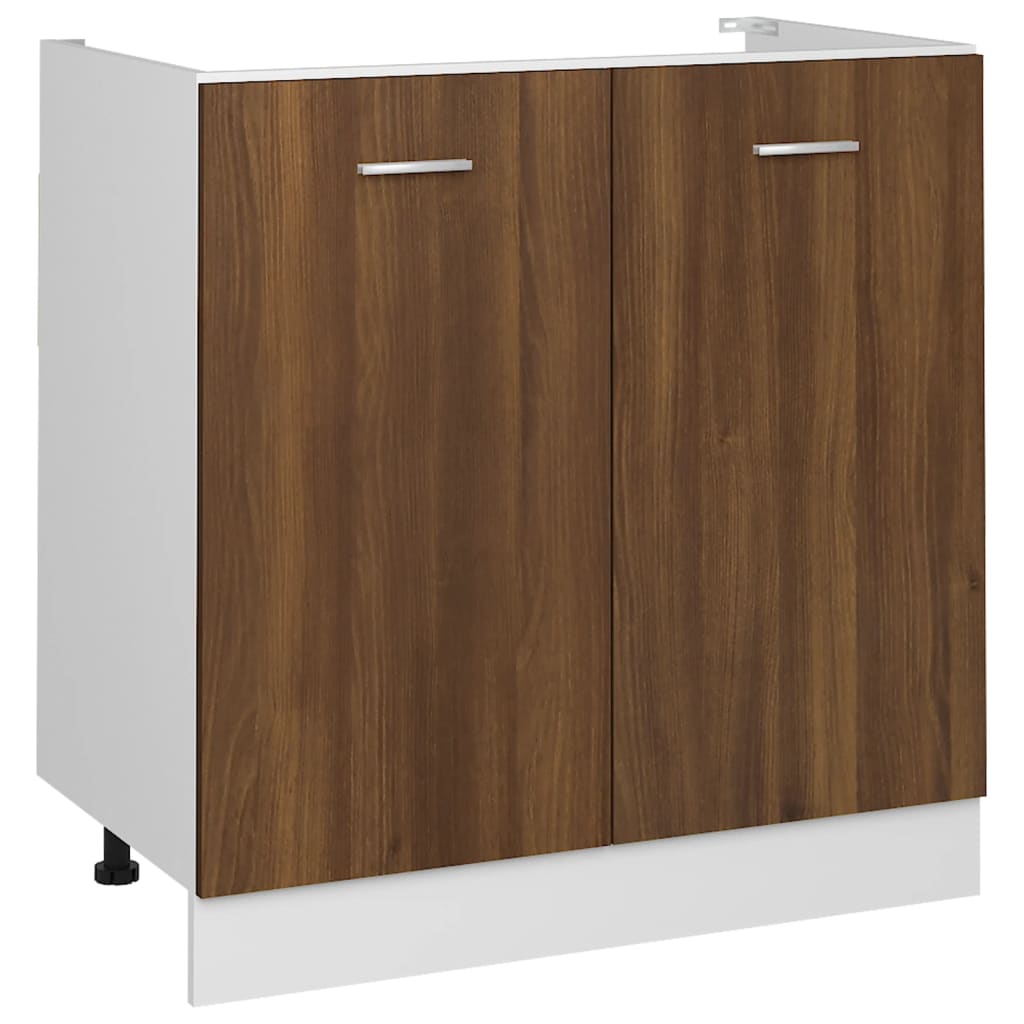 Spülenunterschrank Lyon Braun Eiche-Optik 80x46x81,5cm Holzwerkstoff - Premium Küchenschränke  - Just €83.81! Shop now at homesales4u