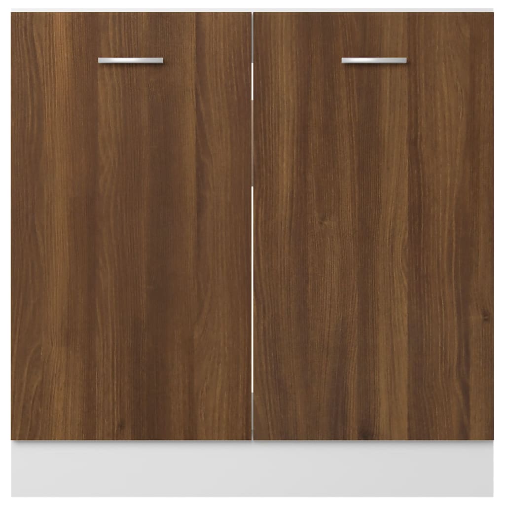 Spülenunterschrank Lyon Braun Eiche-Optik 80x46x81,5cm Holzwerkstoff - Premium Küchenschränke  - Just €83.81! Shop now at homesales4u