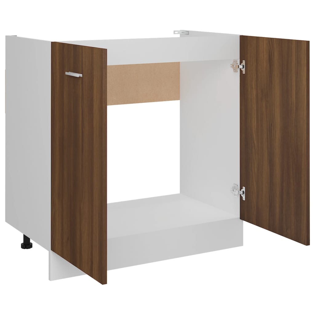 Spülenunterschrank Lyon Braun Eiche-Optik 80x46x81,5cm Holzwerkstoff - Premium Küchenschränke  - Just €83.81! Shop now at homesales4u