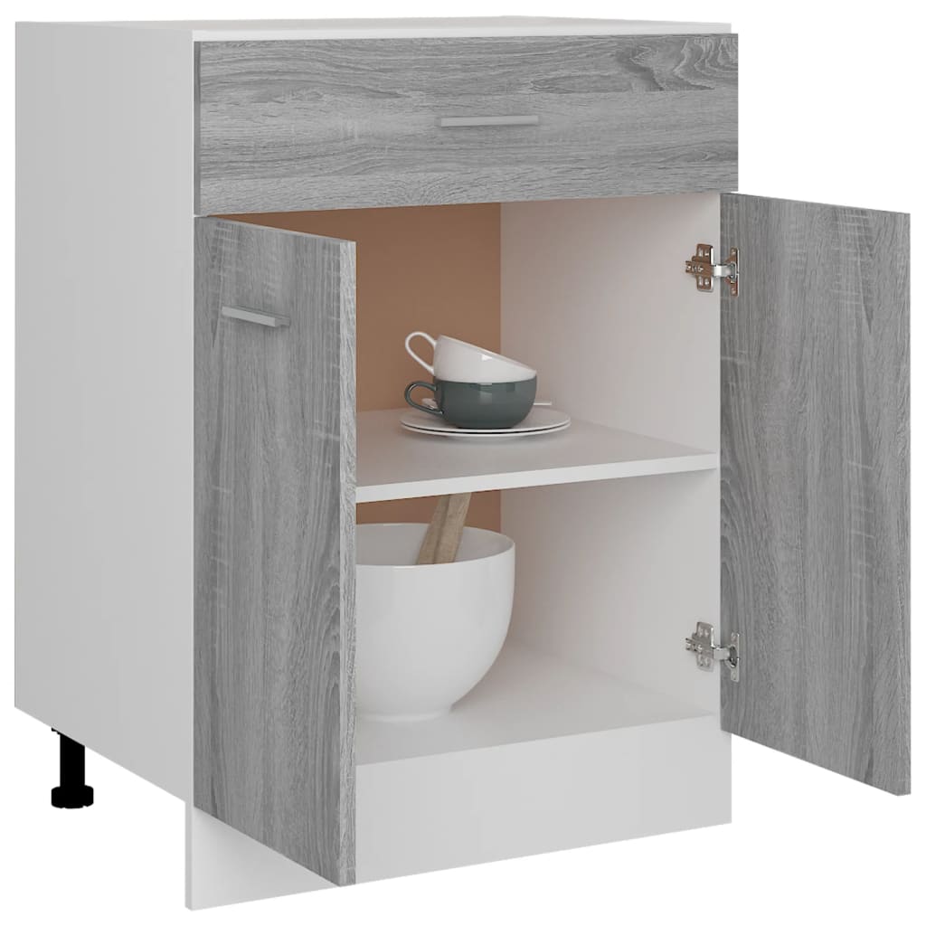 Unterschrank mit Schublade Lyon Grau Sonoma 60x46x81,5 cm - Premium Küchenschränke  - Just €117.54! Shop now at homesales4u