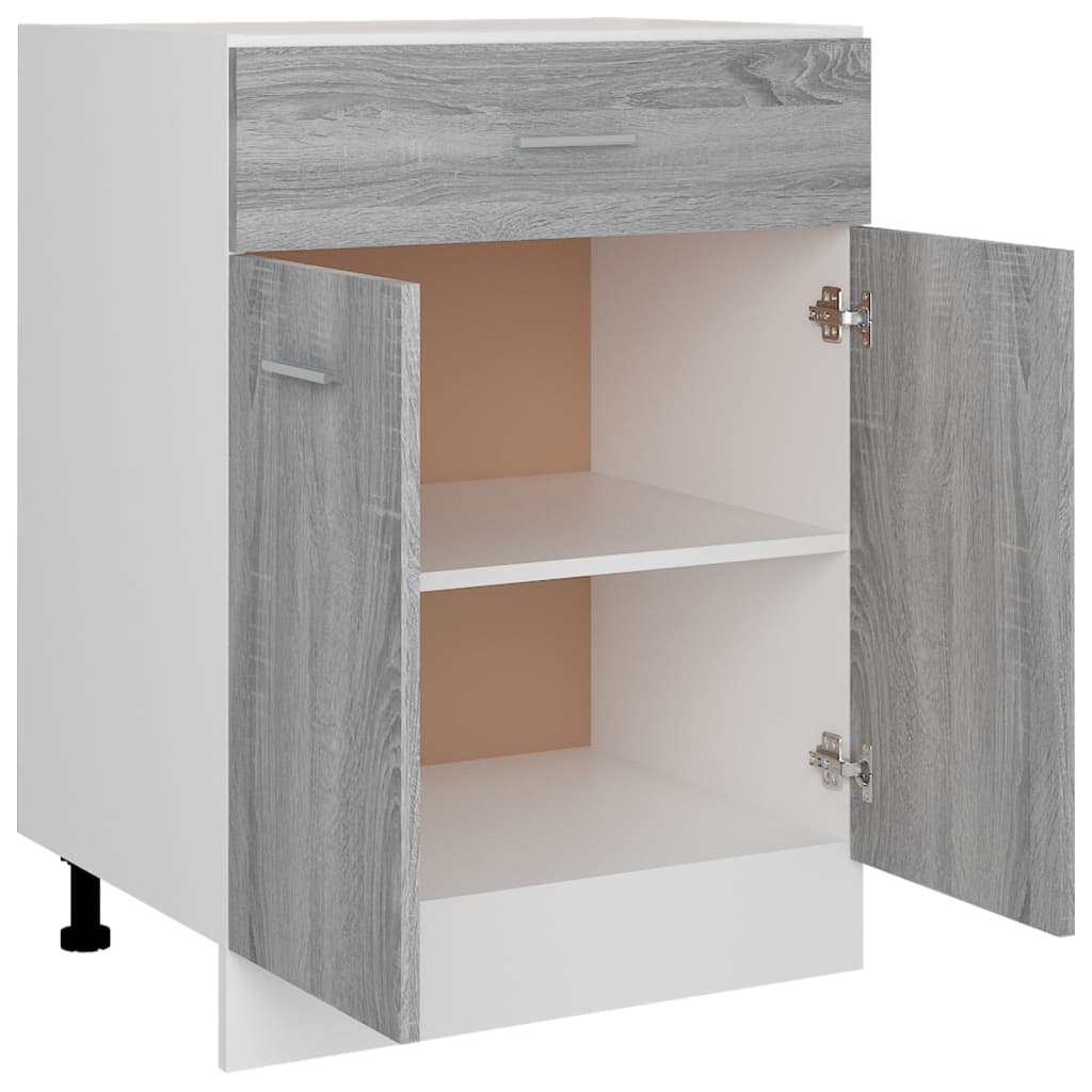 Unterschrank mit Schublade Lyon Grau Sonoma 60x46x81,5 cm - Premium Küchenschränke  - Just €117.54! Shop now at homesales4u