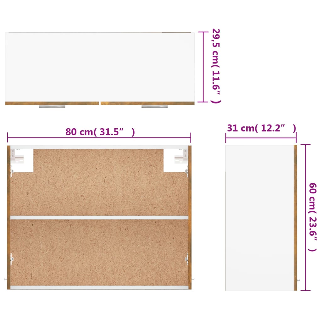 Hängeschrank Lyon Räuchereiche 80x31x60 cm Holzwerkstoff - Premium Küchenschränke  - Just €78.78! Shop now at homesales4u