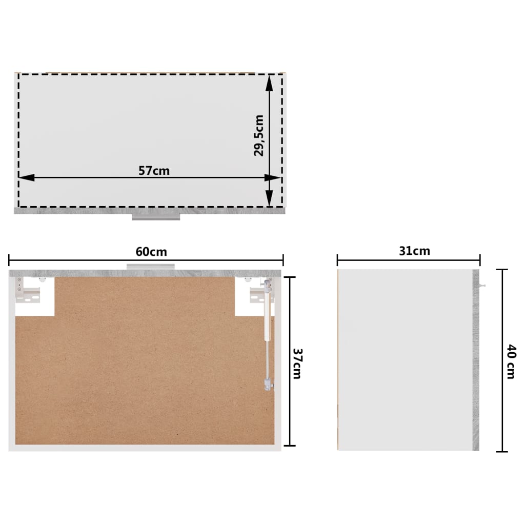 Hängeschrank Lyon Grau Sonoma 60x31x40 cm Holzwerkstoff - Premium Küchenschränke  - Just €65.53! Shop now at homesales4u