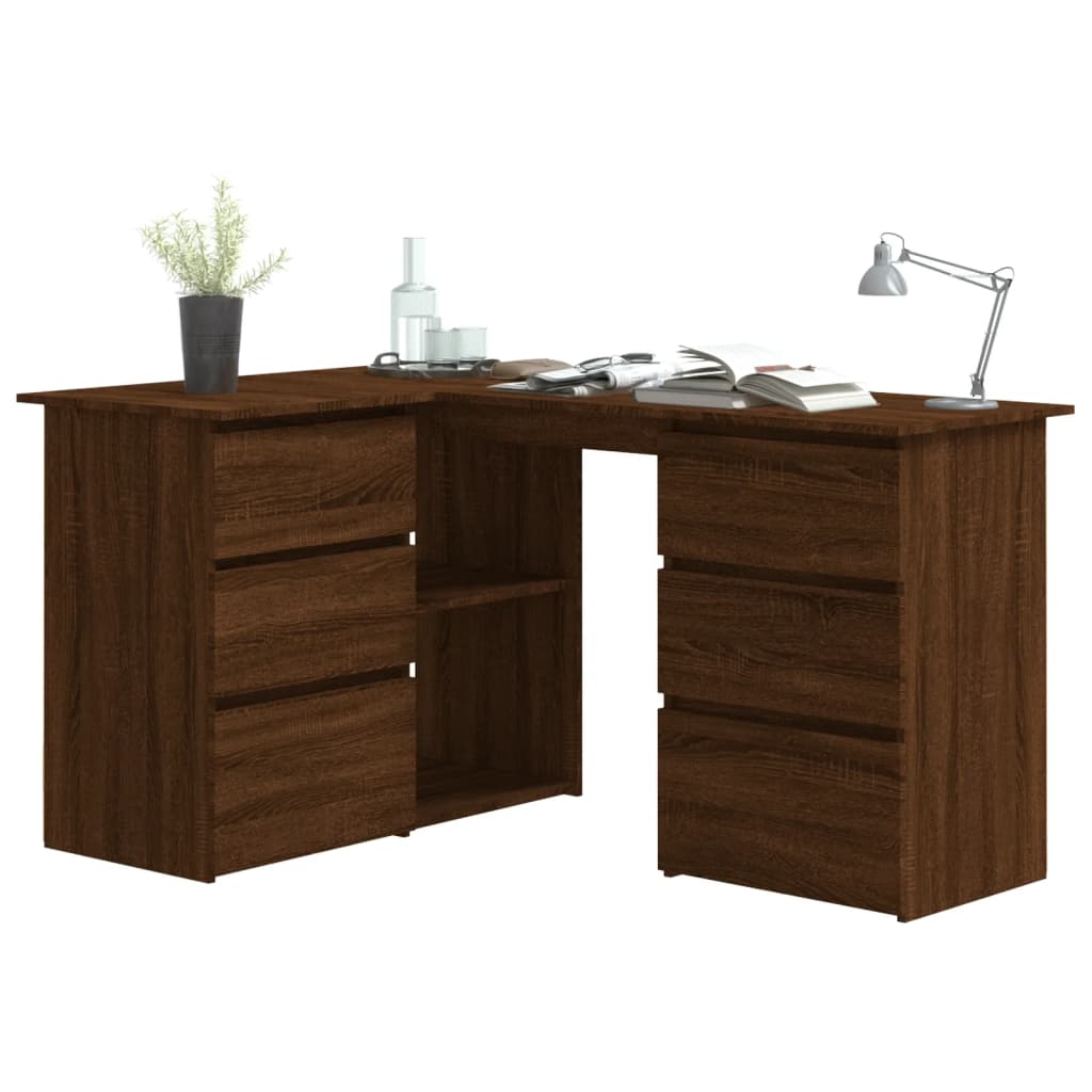 Eckschreibtisch Braun Eichen-Optik 145x100x76 cm Holzwerkstoff - Premium Schreibtische  - Just €177.30! Shop now at homesales4u
