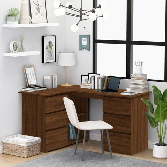 Eckschreibtisch Braun Eichen-Optik 145x100x76 cm Holzwerkstoff - Premium Schreibtische  - Just €177.30! Shop now at homesales4u