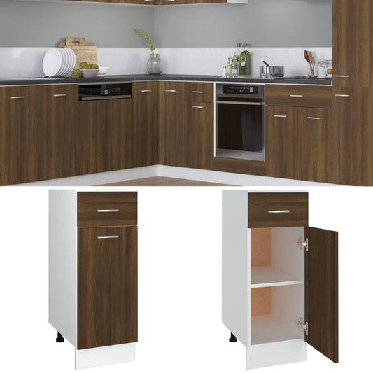 Unterschrank mit Schublade Lyon Braun Eichen-Optik 30x46x81,5 cm - Premium Küchenschränke  - Just €70.38! Shop now at homesales4u