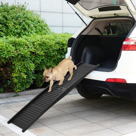 Hunderampe Klappbar Schwarz 153x40x12,5 cm Kunststoff - Premium Treppen & Rampen für Haustiere  - Just €76.17! Shop now at homesales4u