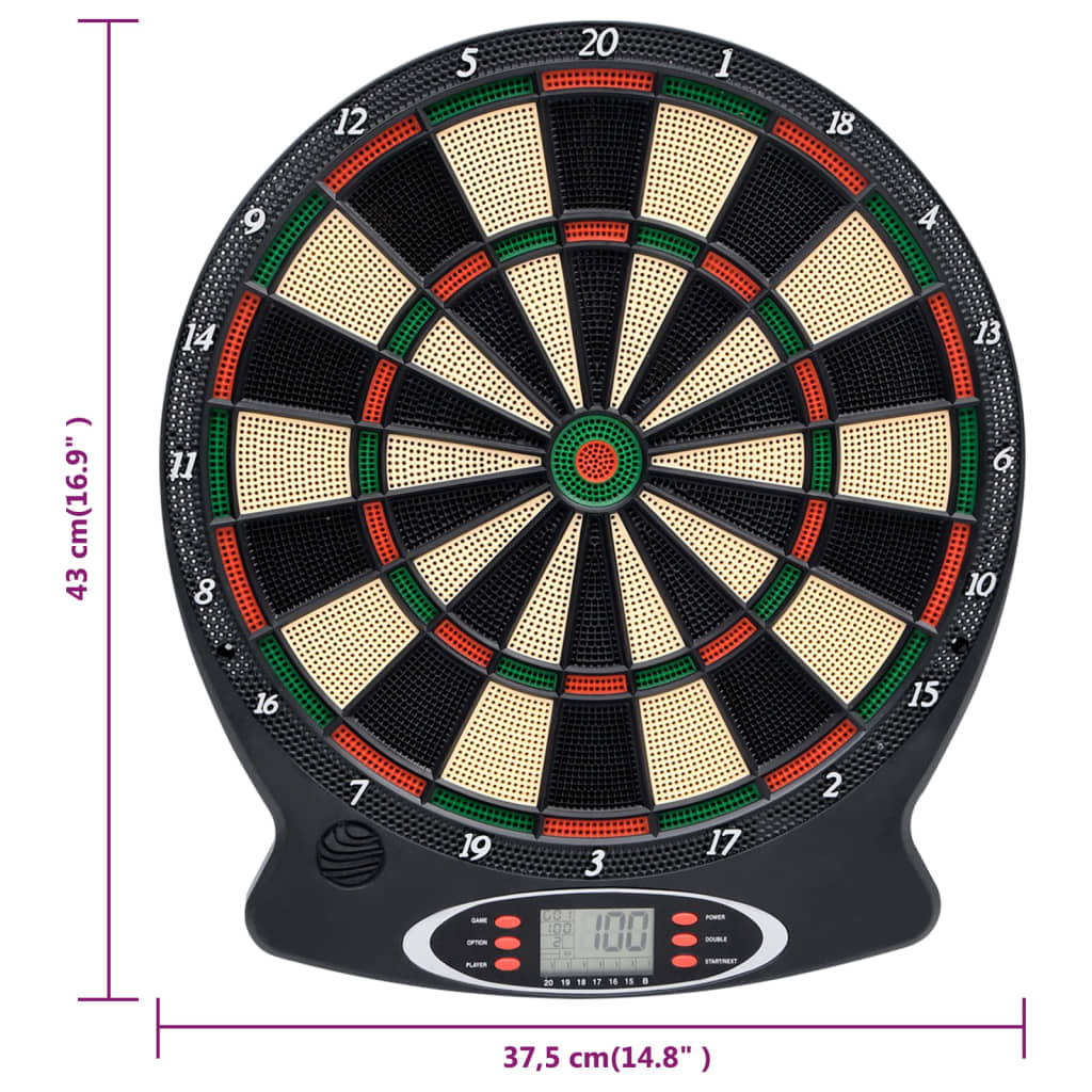 Elektrische Dartscheibe mit Darts Schwarz Polypropylen - Premium Dartscheiben  - Just €41.51! Shop now at homesales4u