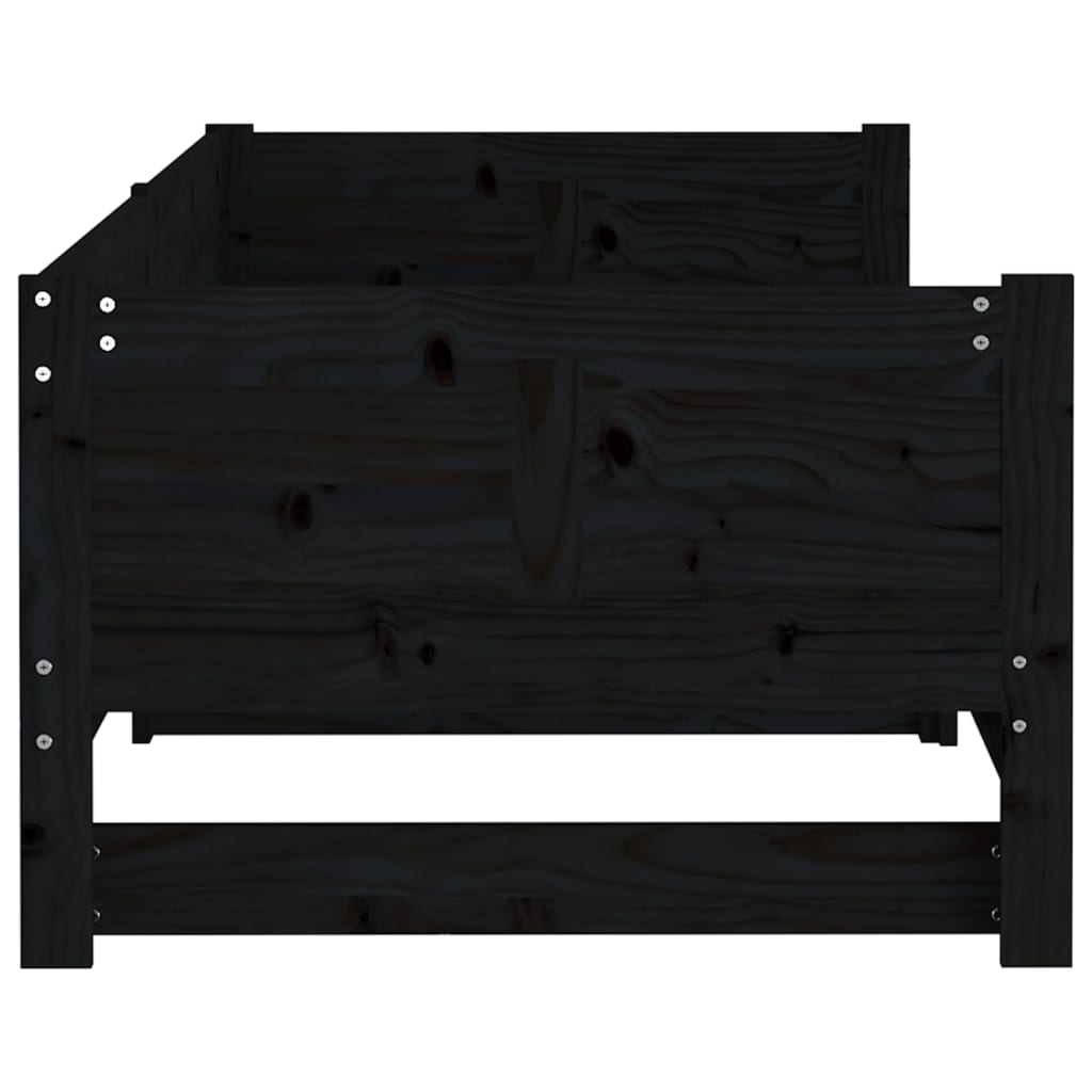 Ausziehbares Tagesbett Schwarz Massivholz Kiefer 2x(80x200) cm - Premium Betten & Bettgestelle  - Just €261.59! Shop now at homesales4u