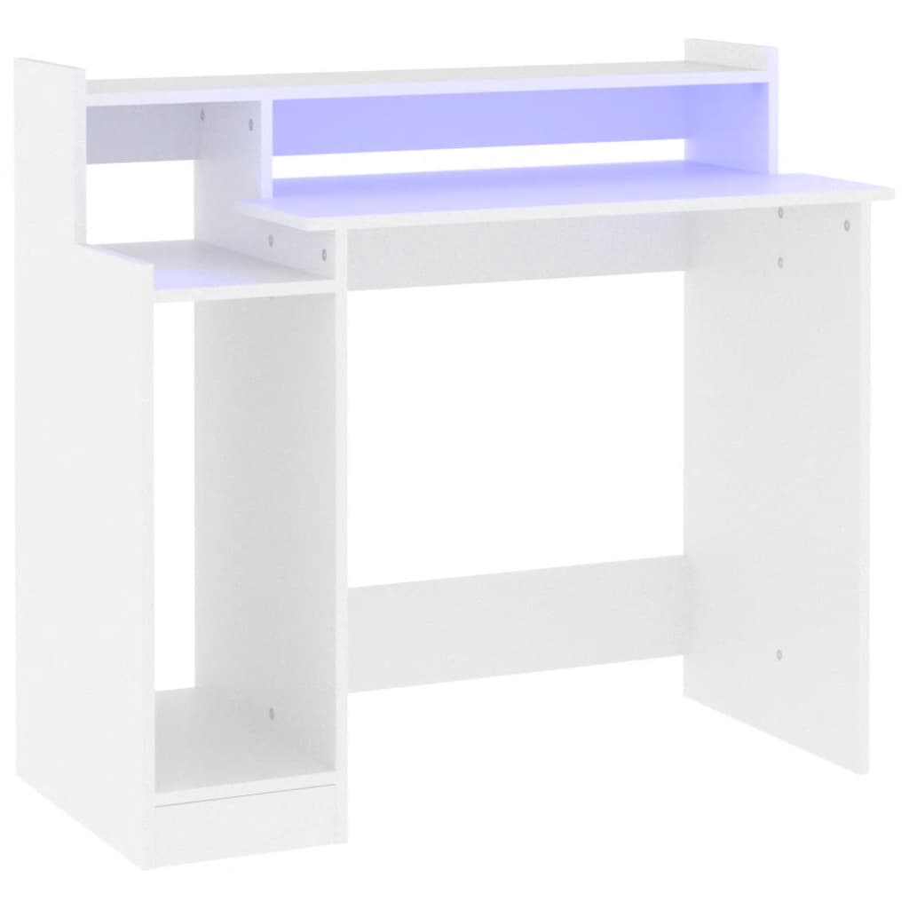 Schreibtisch mit LEDs Weiß 97x45x90 cm Holzwerkstoff - Premium Schreibtische  - Just €87.75! Shop now at homesales4u