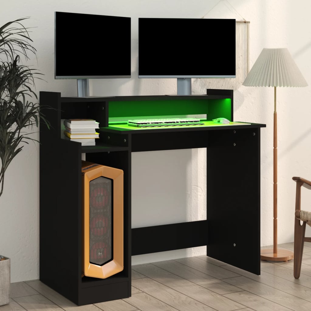 Schreibtisch mit LEDs Schwarz 97x45x90 cm Holzwerkstoff - Premium Schreibtische  - Just €87.71! Shop now at homesales4u