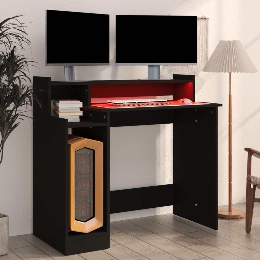 Schreibtisch mit LEDs Schwarz 97x45x90 cm Holzwerkstoff - Premium Schreibtische  - Just €87.71! Shop now at homesales4u